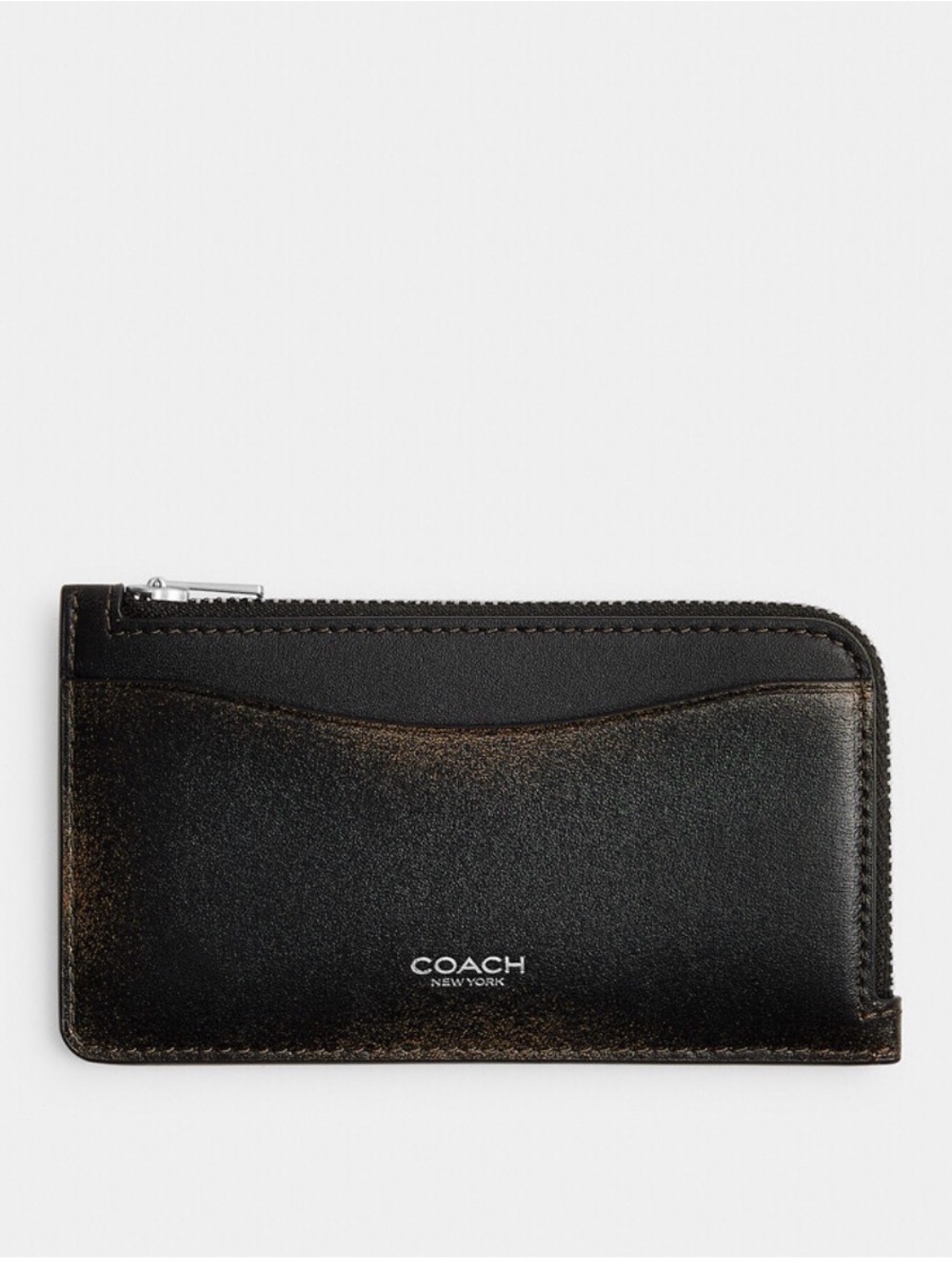 COACH Loved Leather Leather Zip Card Holder